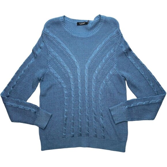 Ralph Lauren Cable-Knit Sweater Top Women's XXL 2XL Blue Lightweight Soft NEW - Picture 6 of 14
